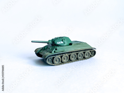 World war 2 tank model toy isolate on white background