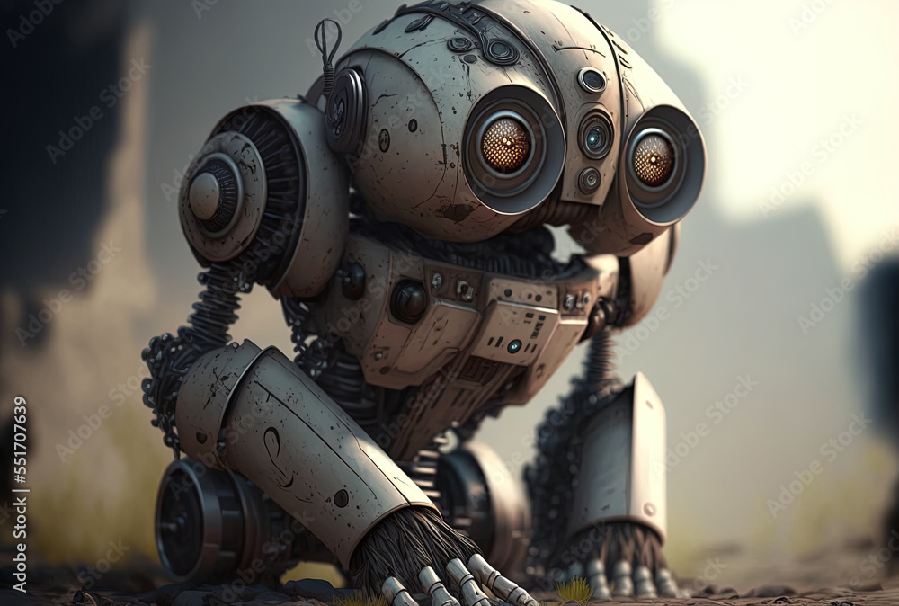 Fototapeta premium that a robot is looking. Generative AI