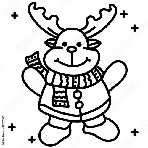 Cute deer hand drawn icon vector design