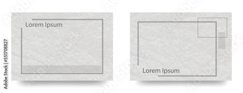 雰囲気のある紙のシンプルな長方形をカットしたメッセージカード　名刺　ポストカード　メモ　ベクターイラストカード/バックグラウンド/テンプレートセット/壁紙