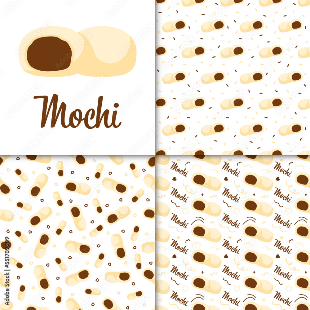 Seamless pattern with Mochi, for decoration