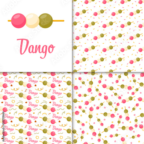 Seamless pattern with Dango, for decoration