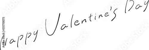 Happy Valentine's Day 筆ペン字　イラスト