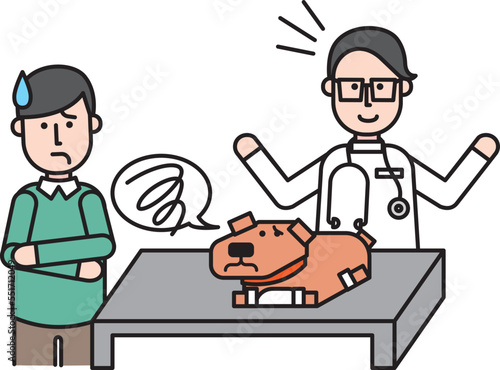 体調不良で動物病院に診察にきた愛犬と飼い主