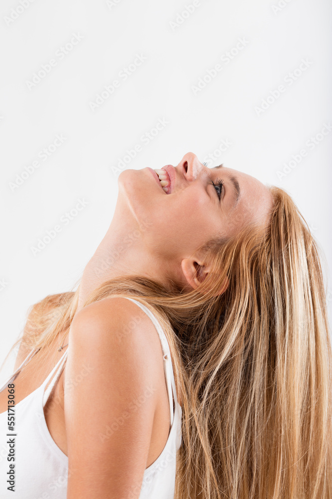 Fototapeta premium I am happy, young and have long blond hair!