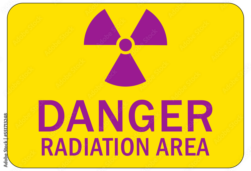 Radiation area warning sign and labels danger Radiation area warning sign and labels danger