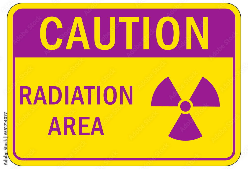 Radiation warning sign and labels radiation area Radiation warning sign and labels radiation area