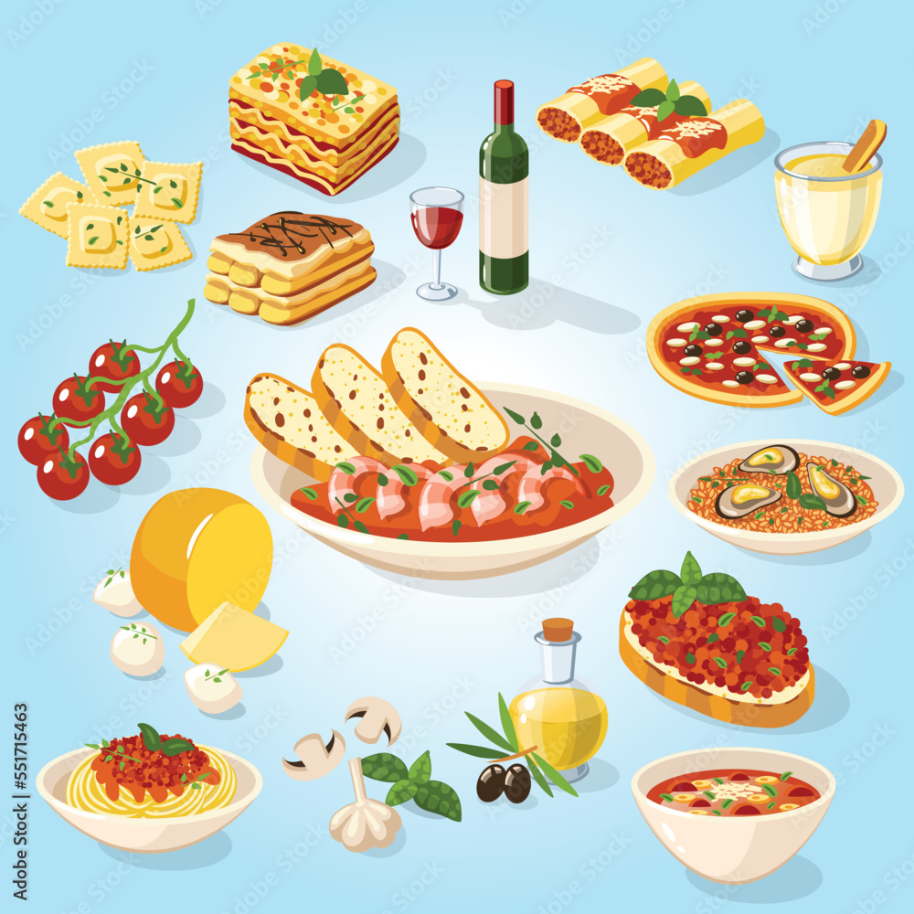 set of food and drinks set of food and drinks