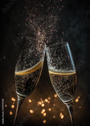 Celebration Drinks - Clinking Champagne Glasses