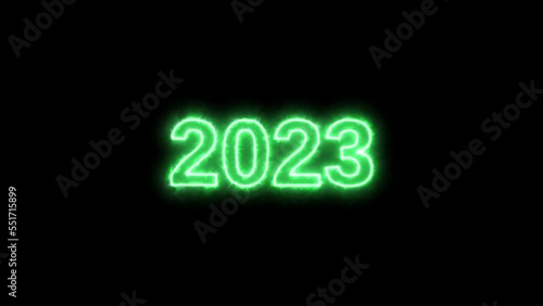 2023 new year glowing animation