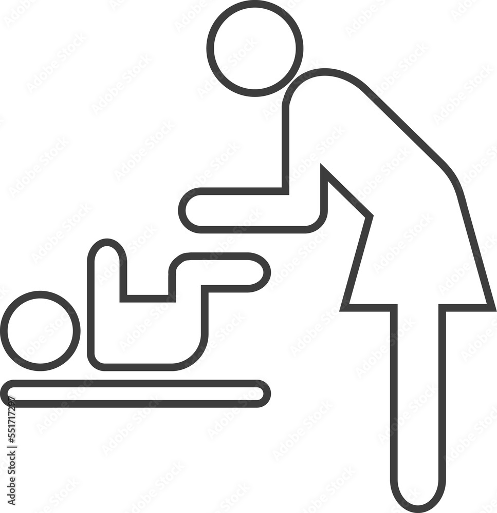 change diapers thin line icon, Toilet icon. change diapers thin line icon, Toilet icon.