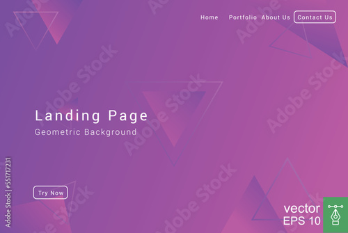 Abstract geometric background gradient color. Dynamic shapes composition. Futuristic design landing page, web header, banner. Vector illustration EPS 10.