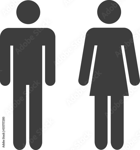 male and female black shadow icon, Toilet icon.