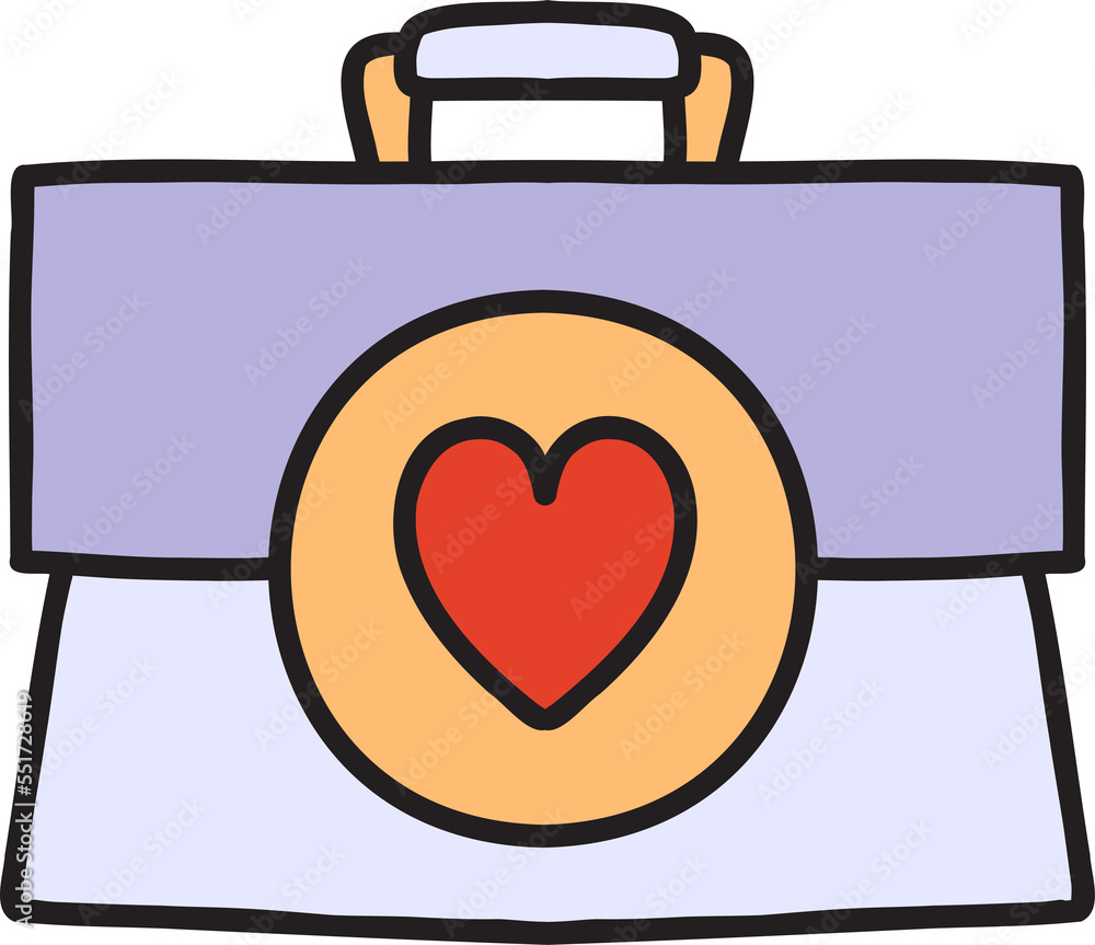 Hand Drawn hospital bag illustration Hand Drawn hospital bag illustration