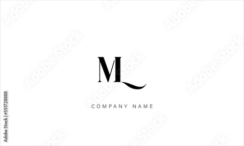 ML, LM Abstract Letters Logo Monogram