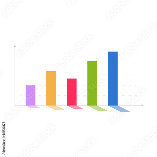 colorful bar chart isolated on white background