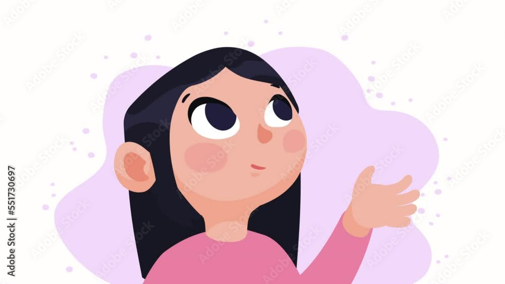 little girl saludating character animation little girl saludating character animation