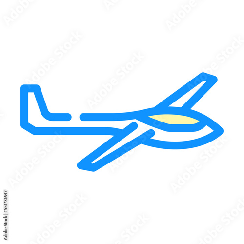 glider airplane aircraft color icon vector. glider airplane aircraft sign. isolated symbol illustration
