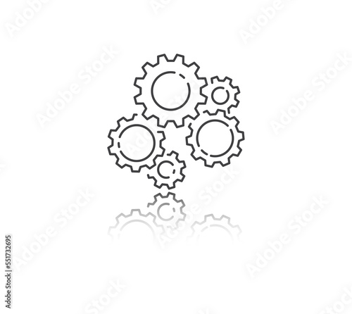 gear icon, Gear Settings thin line symbol, cogwheel