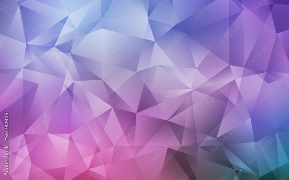Obraz premium Dark Pink, Blue vector polygonal template.