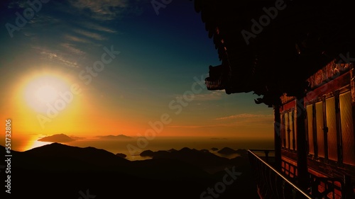 South Korea  Namhae sea  and sunrise scenery