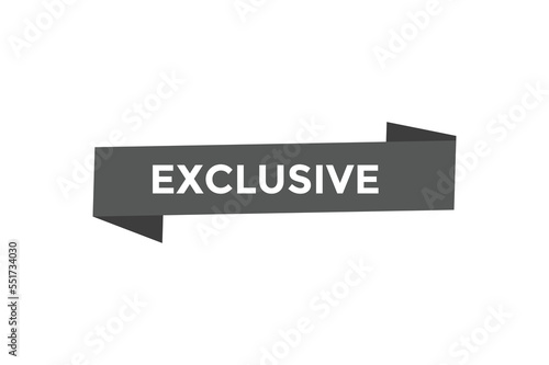Exclusive button web banner template Vector Illustration
