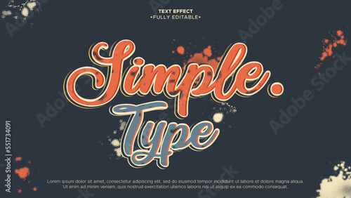 old design editable text effect with simple, halftone, and grunge style