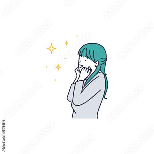 さすが！知らなかった！すごい！センスいい！そうなんだ～！と褒め殺しにする女のイラスト素材｜mayucolor08