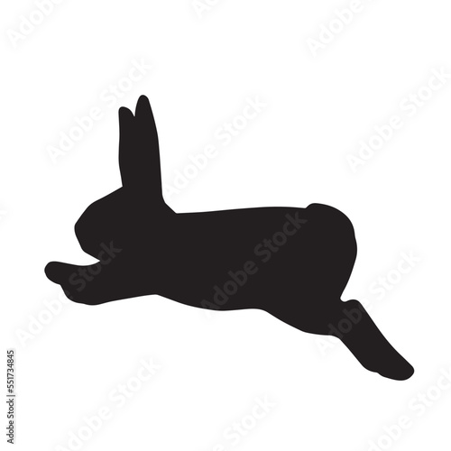 跳ねるウサギのシルエットイラスト