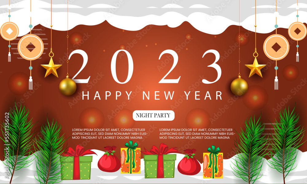 Naklejka premium happy new year 20223