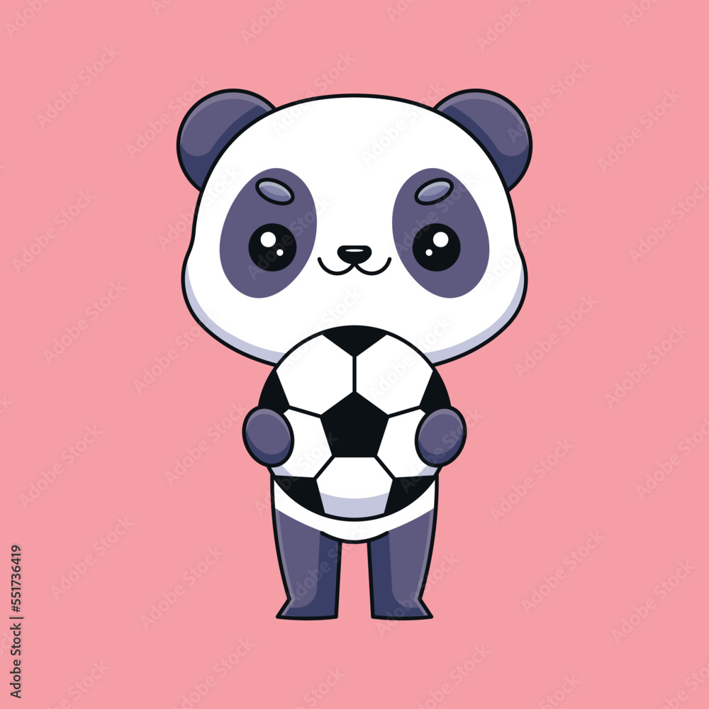 cute panda holding soccer ball cartoon mascot doodle art hand drawn concept vector kawaii icon illustration cute panda holding soccer ball cartoon mascot doodle art hand drawn concept vector kawaii icon illustration