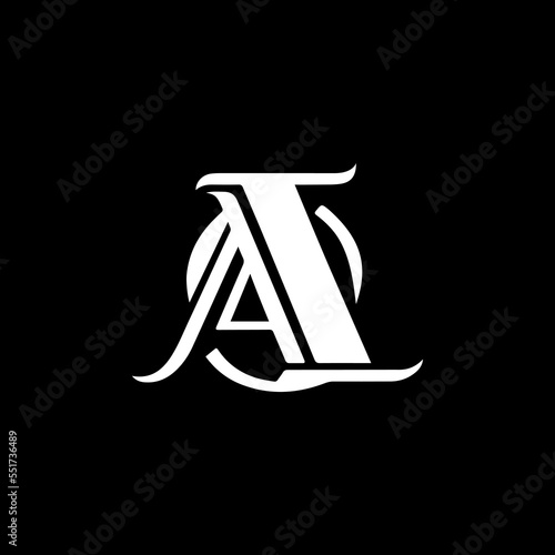 letter aa monogram logo, black and white letter a
