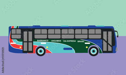 bus for public transportation lima peru vector illustration