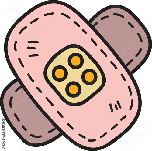 Hand Drawn adhesive bandage illustration