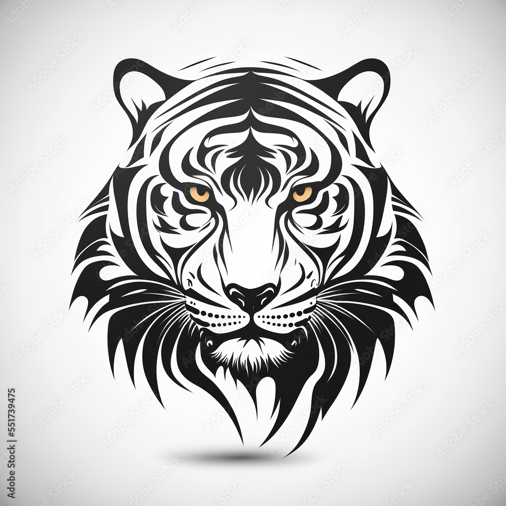 Tiger vector illustration for logo or design. Generative AI Tiger vector illustration for logo or design. Generative AI