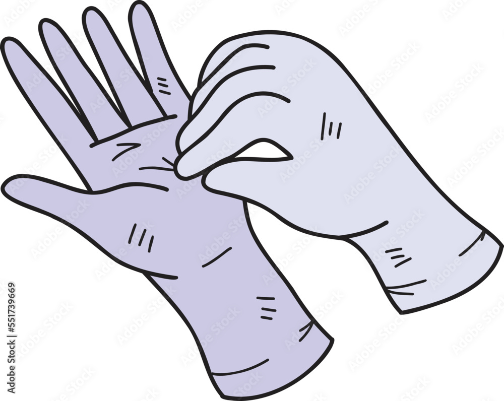 Hand Drawn medical gloves illustration Hand Drawn medical gloves illustration