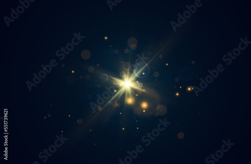 Golden glowing lights effects