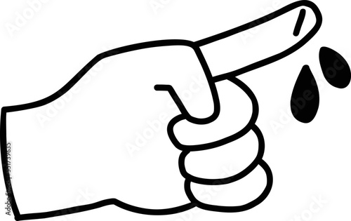 Hand Drawn bleeding finger illustration