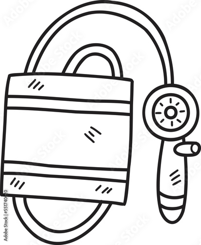 Hand Drawn blood pressure monitor illustration