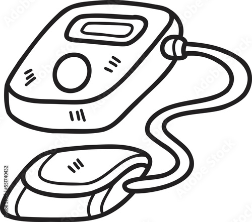Hand Drawn blood pressure monitor illustration