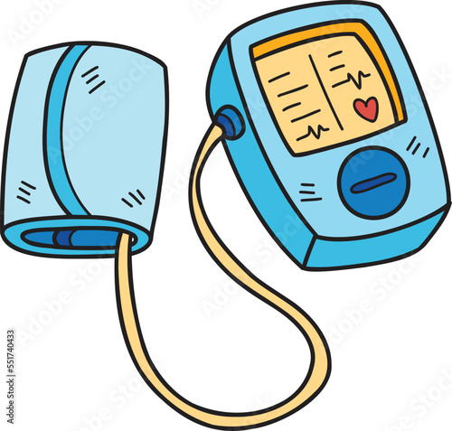 Hand Drawn blood pressure monitor illustration