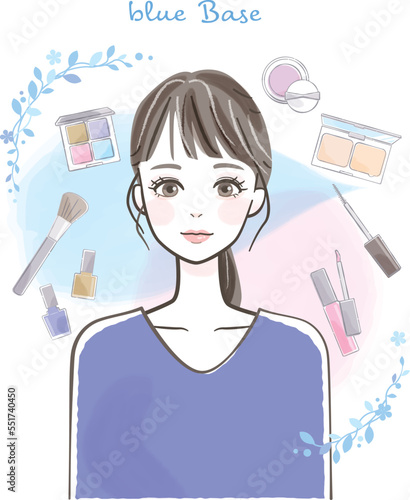 パーソナルカラー診断の女性セットイラスト素材
