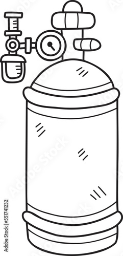 Hand Drawn oxygen Cylinder illustration