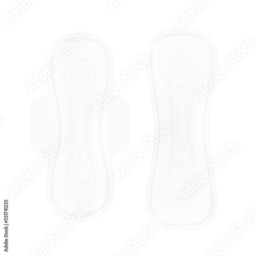 Realistic women pads mockup. Front view. Vector illustration. Сan be used for healthcare, medical and other needs. EPS10.