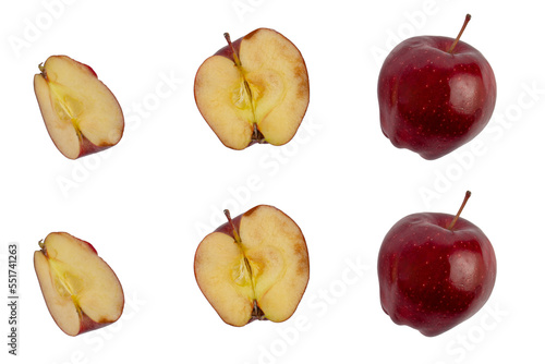 Red apple isolated on transparent. Apple Clipping Path