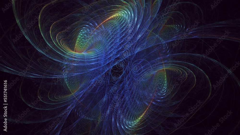 3D rendering abstract blue fractal light background 3D rendering abstract blue fractal light background