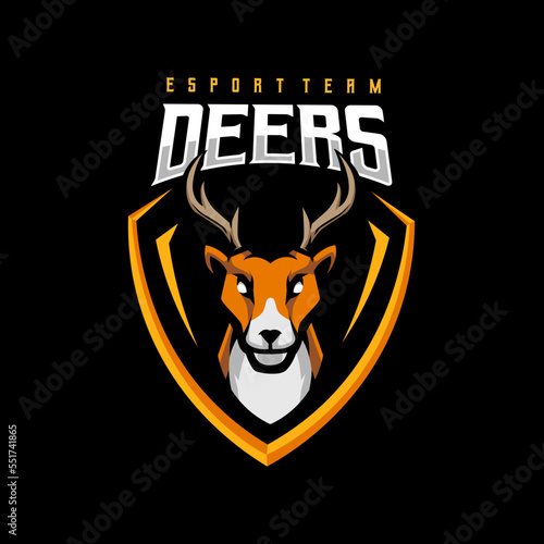 Deer esport mascot logo design vector for sport and gaming