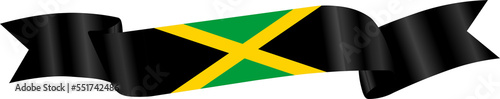 3D Flag of Jamaica on ribbon.