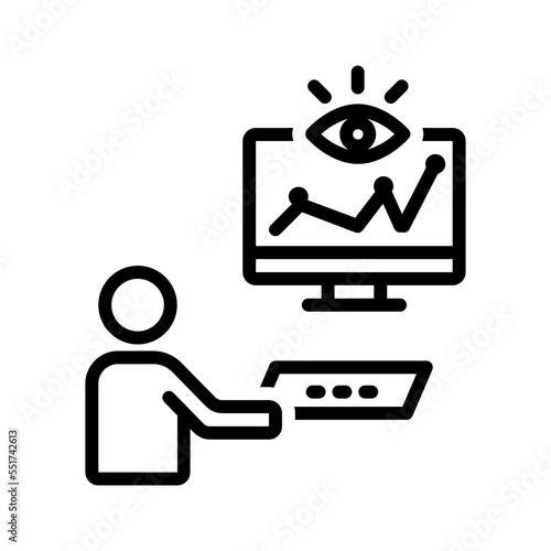 Black line icon for Monitoring