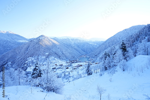 snow covered mountains, longlike, uzungol, uzungöl, turkey